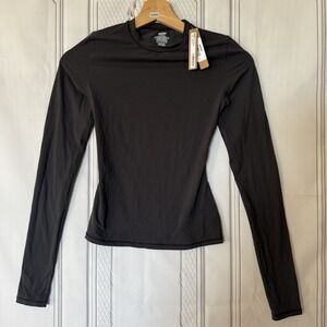 SKIMS sold n/a Everybody Long Sleeve T-Shirt Onyx Black Women's Sz n/a